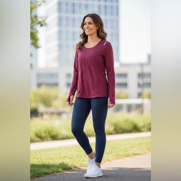 Reebok Tops - Reebok Women's Burgundy Long Sleeve Top